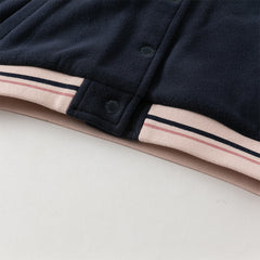 Dave&Bella Girls Kids Cozy Navy Blue Anti-Static Fleece Jackets