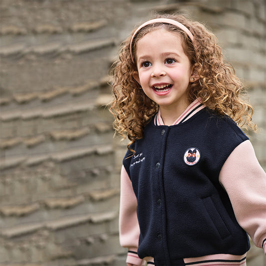 Dave&Bella Girls Autumn Cozy Navy Blue Anti-Static Fleece Jacket Coat Top