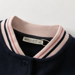 Dave&Bella Girls Kids Cozy Navy Blue Anti-Static Fleece Jackets