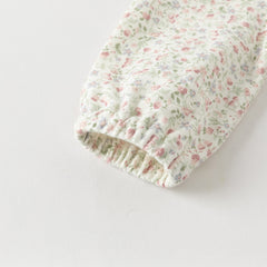 Dave&Bella Baby Girl Autumn Cotton Antibacterial Onesie Indoor Soft Romper