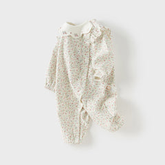 Dave&Bella Baby Girl Autumn Cotton Antibacterial Onesie Indoor Soft Romper