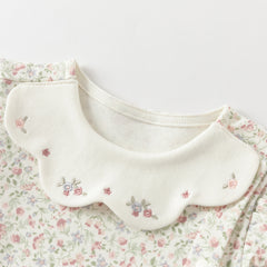 Dave&Bella Baby Girl Autumn Cotton Antibacterial Onesie Indoor Soft Romper