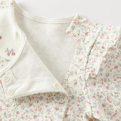 Dave&Bella Baby Girl Autumn Cotton Antibacterial Onesie Indoor Soft Romper