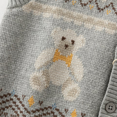 Dave&Bella Boys Autumn Cotton Grey V-collar Sleeveless Vests Tops