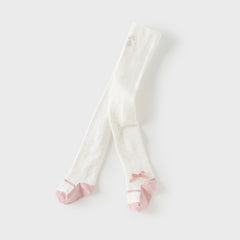 Dave&Bella Toddler Girls Autumn Sweet Beige Footed Tights Leggings