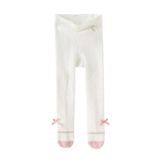 Dave&Bella Toddler Girls Autumn Sweet Beige Footed Tights Leggings