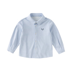 Dave&Bella Toddler Boys Blue Houndstooth Cotton Formal Shirts Tops