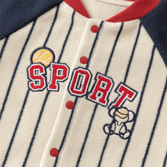 Dave&Bella Boys Autumn Navy Blue Striped One-Pieces Romper