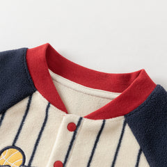 Dave&Bella Boys Autumn Navy Blue Striped One-Pieces Romper