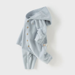Dave&Bella Baby Girls/Boys Indoor Antistatic Hooded Crawling Romper