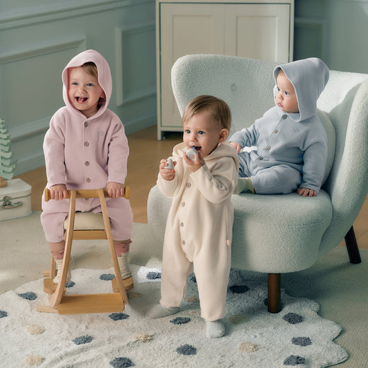 Dave&Bella Baby Girls/Boys Autumn Indoor Antistatic Hooded Crawling Romper
