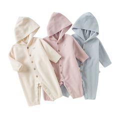 Dave&Bella Baby Girls/Boys Indoor Antistatic Hooded Crawling Romper