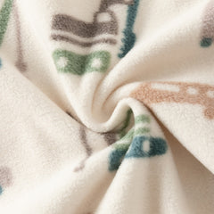 Dave&Bella Baby Girls/Boys Playful Print Fleece One-piece Hooded Crawl Suit Romper