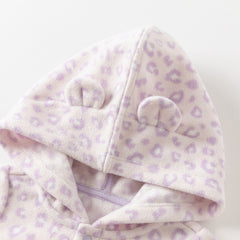 Dave&Bella Baby Girls/Boys Playful Print Fleece One-piece Hooded Crawl Suit Romper