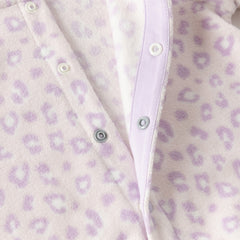 Dave&Bella Baby Girls/Boys Playful Print Fleece One-piece Hooded Crawl Suit Romper