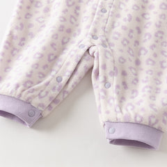 Dave&Bella Baby Girls/Boys Playful Print Fleece One-piece Hooded Crawl Suit Romper