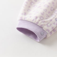 Dave&Bella Baby Girls/Boys Playful Print Fleece One-piece Hooded Crawl Suit Romper