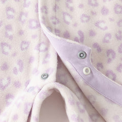 Dave&Bella Baby Girls/Boys Playful Print Fleece One-piece Hooded Crawl Suit Romper