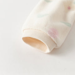 Dave&Bella Baby Girls/Boys Playful Print Fleece One-piece Hooded Crawl Suit Romper