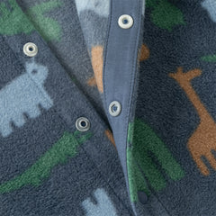 Dave&Bella Baby Girls/Boys Playful Print Fleece One-piece Hooded Crawl Suit Romper