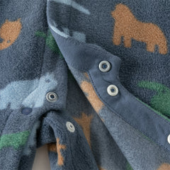 Dave&Bella Baby Girls/Boys Playful Print Fleece One-piece Hooded Crawl Suit Romper