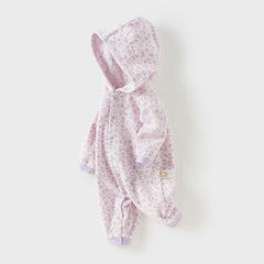 Dave&Bella Baby Girls/Boys Playful Print Fleece One-piece Hooded Crawl Suit Romper