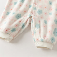 Dave&Bella Baby Girls/Boys Playful Print Fleece One-piece Hooded Crawl Suit Romper