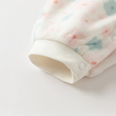 Dave&Bella Baby Girls/Boys Playful Print Fleece One-piece Hooded Crawl Suit Romper