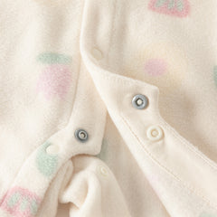 Dave&Bella Baby Girls/Boys Playful Print Fleece One-piece Hooded Crawl Suit Romper