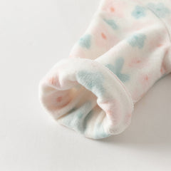 Dave&Bella Baby Girls/Boys Playful Print Fleece One-piece Hooded Crawl Suit Romper