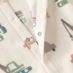 Dave&Bella Baby Girls/Boys Playful Print Fleece One-piece Hooded Crawl Suit Romper