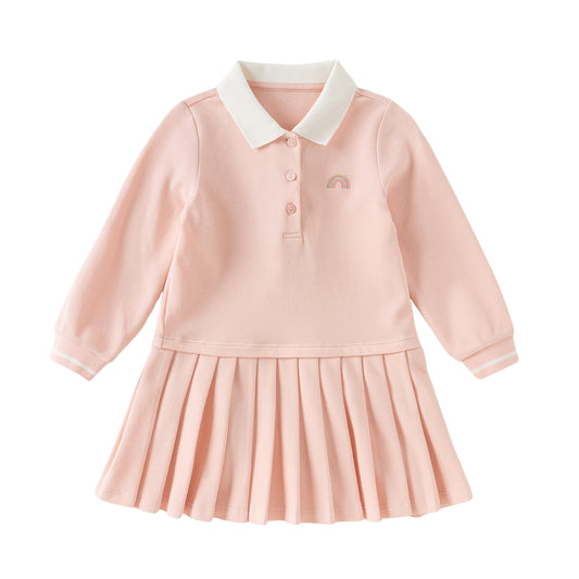 Dave&Bella Toddler Girls Autumn Cotton College Style A-line Dress
