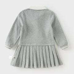 Dave&Bella Toddler Girls Autumn Cotton College Style A-line Dress