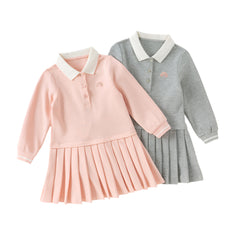 Dave&Bella Toddler Girls Autumn Cotton College Style A-line Dress