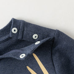 Dave&Bella Toddler Boys Winter Navy Blue Breathable Cotton Pants Suits Sets