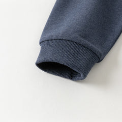 Dave&Bella Toddler Boys Winter Navy Blue Breathable Cotton Pants Suits Sets