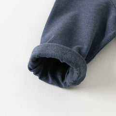 Dave&Bella Toddler Boys Winter Navy Blue Breathable Cotton Pants Suits Sets