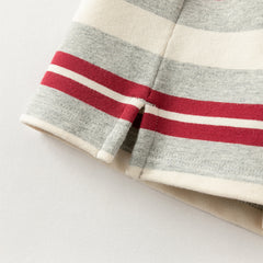 Dave&Bella Toddler Boys Playful Red White Striped Two-piece Pants Suits