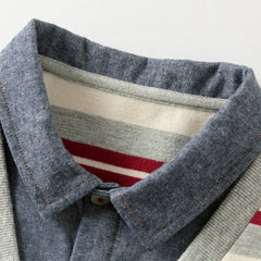 Dave&Bella Toddler Boys Playful Red White Striped Two-piece Pants Suits