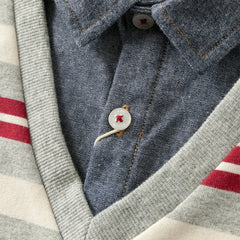 Dave&Bella Toddler Boys Playful Red White Striped Two-piece Pants Suits