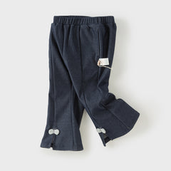 Dave&Bella Toddler Girls Denim Blue Comfortable Versatile Flared Jeans