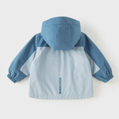 Dave&Bella Toddler Boys Blue Waterproof Hooded Outdoor Jackets