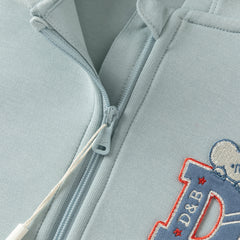 Dave&Bella Toddler Boys/Girls Blue/Pink Letter embroidery Outwear Hooded Coats