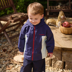 Dave&Bella Toddler Girls/Boys Purple/Navy Classic Waterproof Hooded Jackets