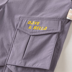 Dave&Bella Toddler Boys Purple/Light Khaki Adjustable-waistband Lightweight Pants