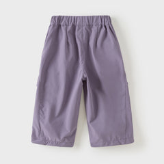 Dave&Bella Toddler Boys Purple/Light Khaki Adjustable-waistband Lightweight Pants