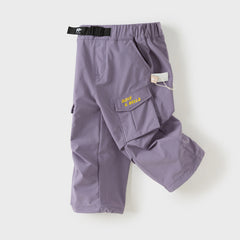 Dave&Bella Toddler Boys Purple/Light Khaki Adjustable-waistband Lightweight Pants