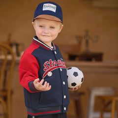 Dave&Bella Toddler Boys Navy Turtle Outwear Long Sleeve Baseball Jackets