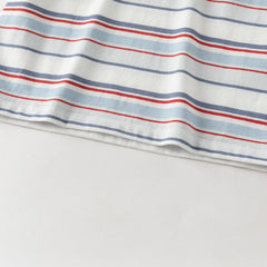Dave&Bella Toddler Boys Red Blue Striped Cozy Cotton Casual T-shirts