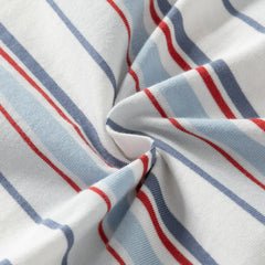 Dave&Bella Toddler Boys Red Blue Striped Cozy Cotton Casual T-shirts